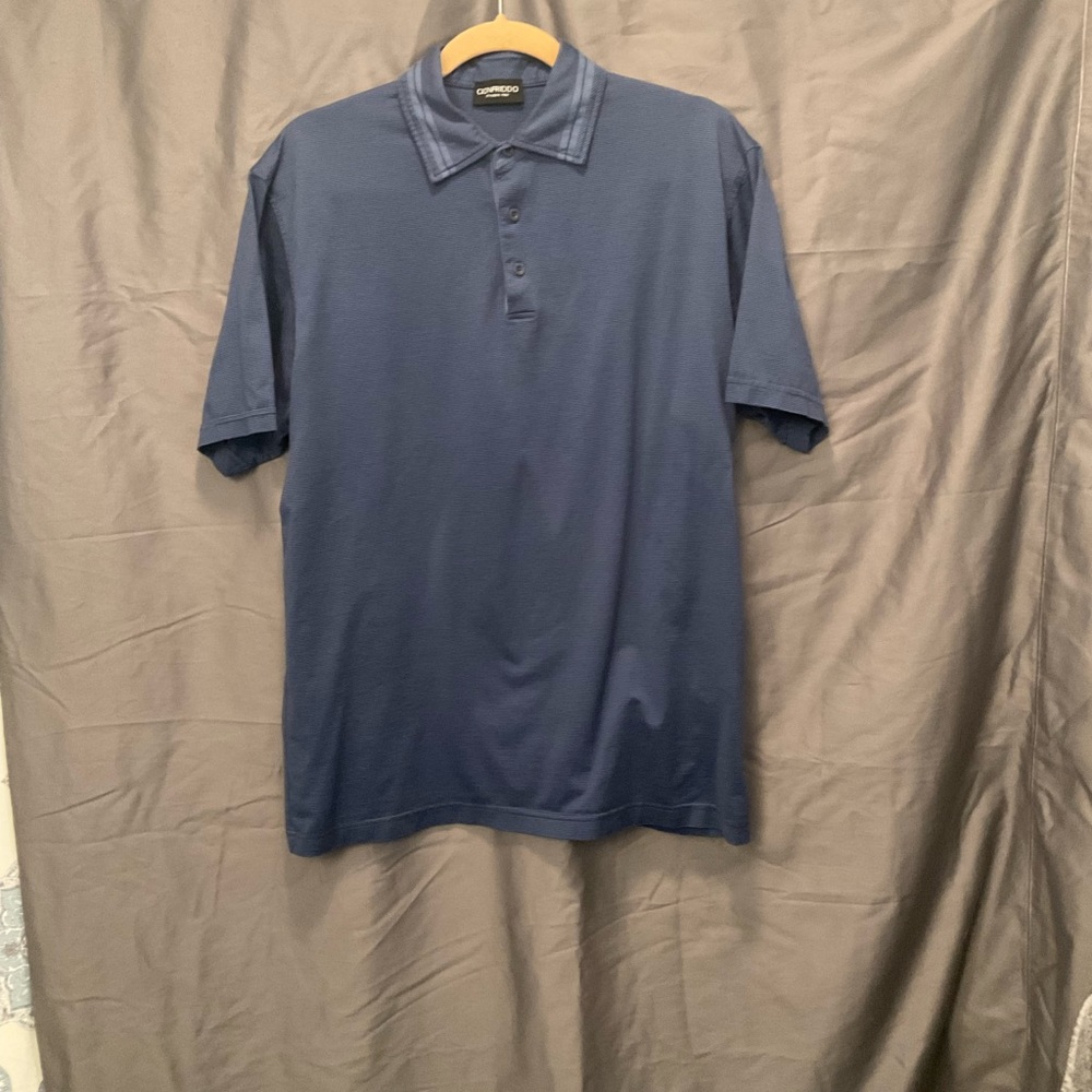 Cionfriddo Mens Short Sleeve collared tee with 3 button front